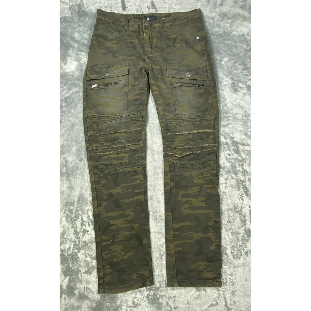 Waimea Skinny Fit Jeans Men 36x30 Camo Camouflage Faded Cargo Pants Grunge Gorp
